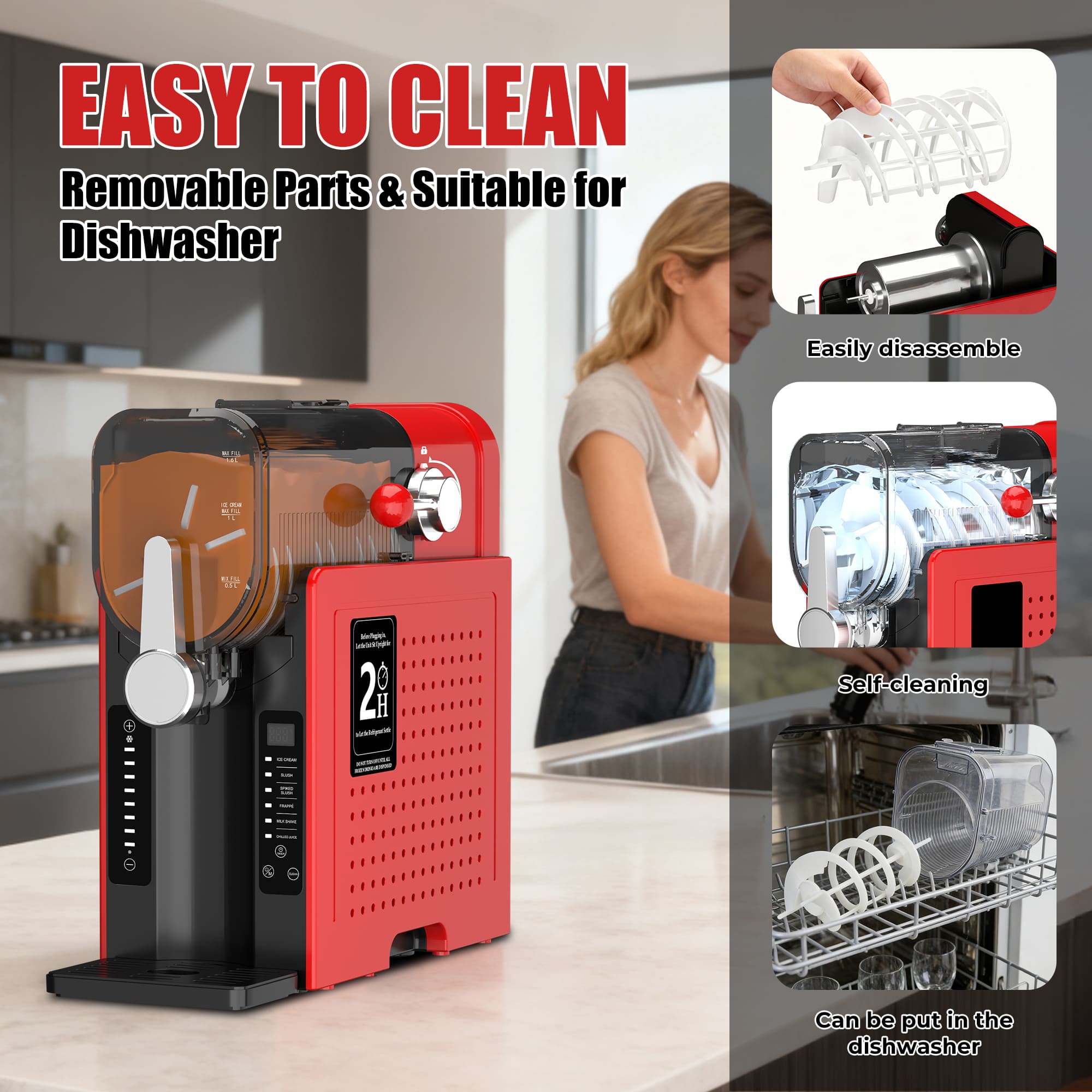 SUSTEAS Slushie Machine, Perfect for Frozen Drinks & Snow Melting