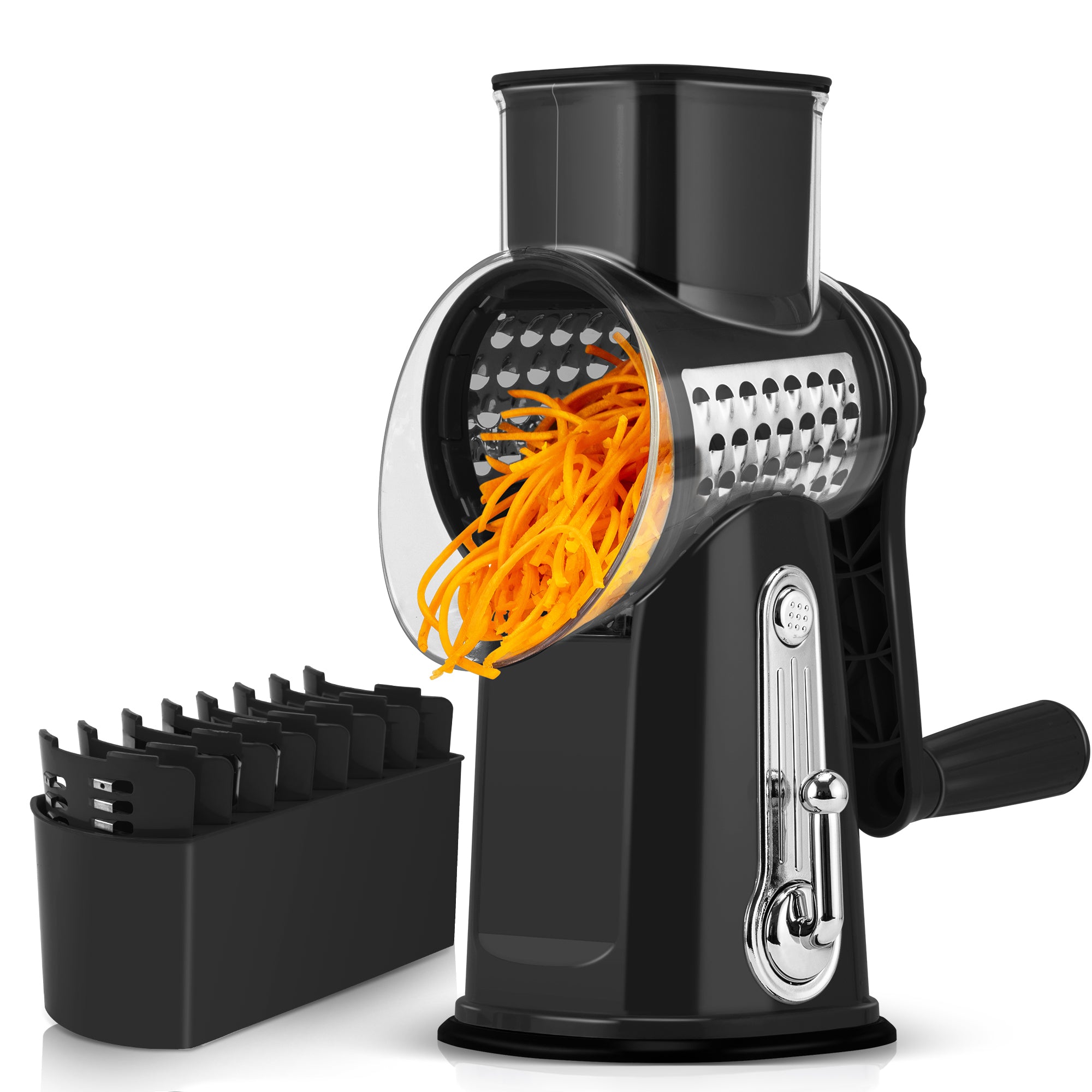 Rotary Cheese Grater 5 Blades Hand Crank Vegetable Slicer LS-1070