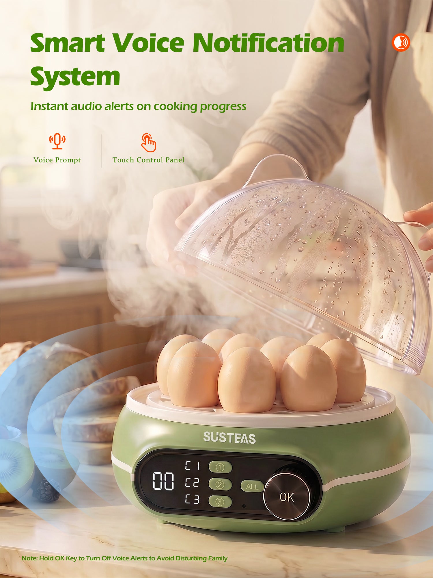 Rapid Egg Cooker 9 Eggs Capacity, Soft, Medium, Hard Boiled Egg Cooker ZD7000