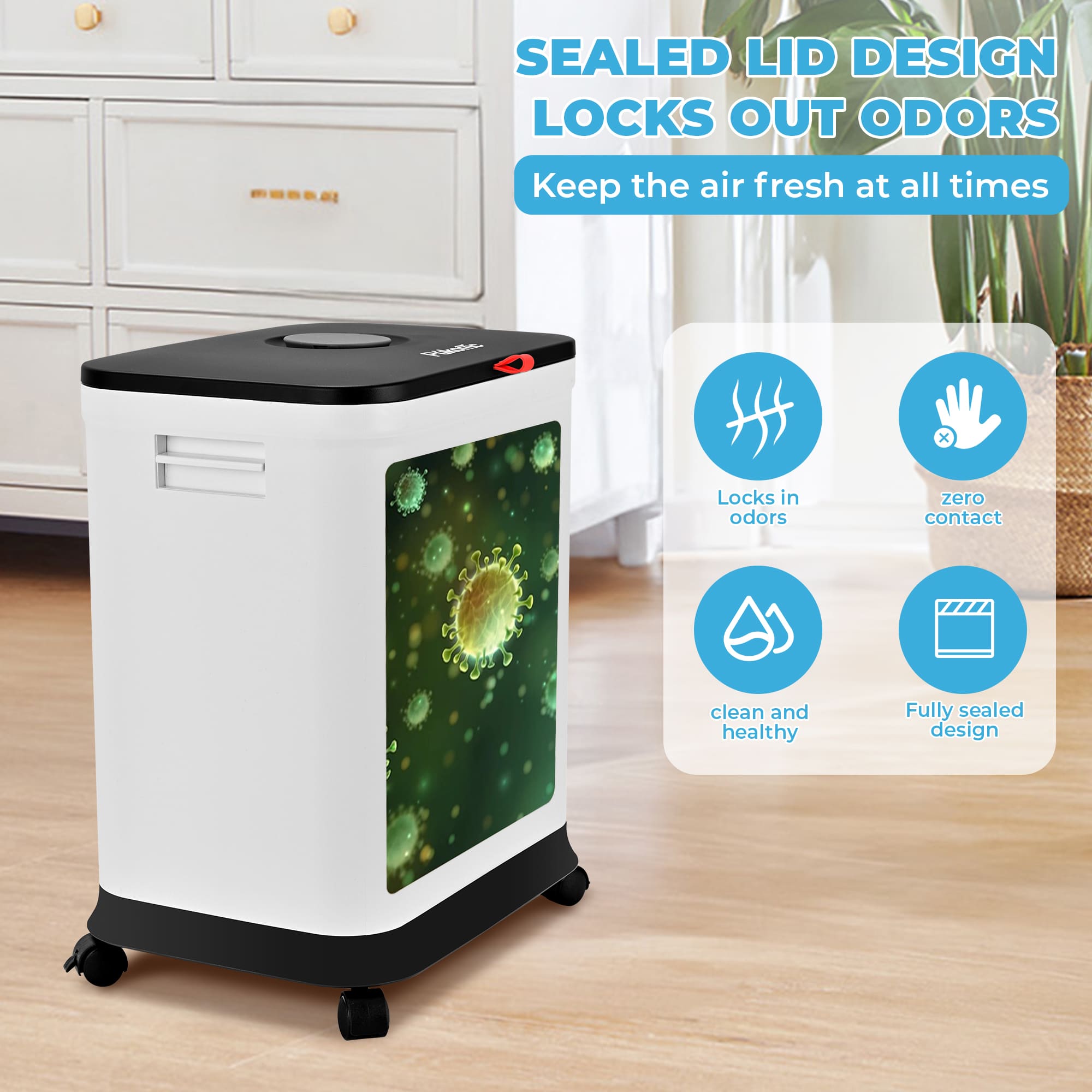 SUSTEAS Telescopic Kitchen Trash Can