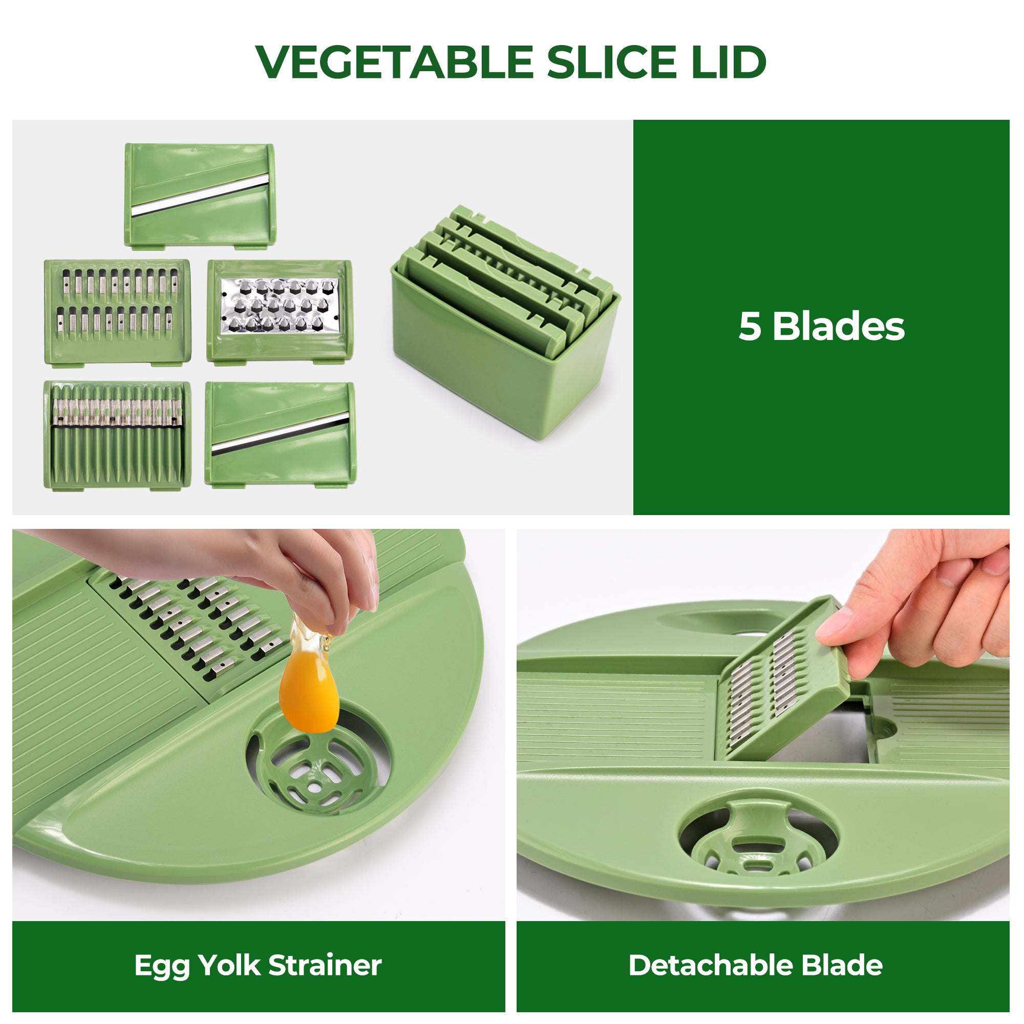 SUSTEAS 5-in-1 Salad Spinner with Chopper & Colander