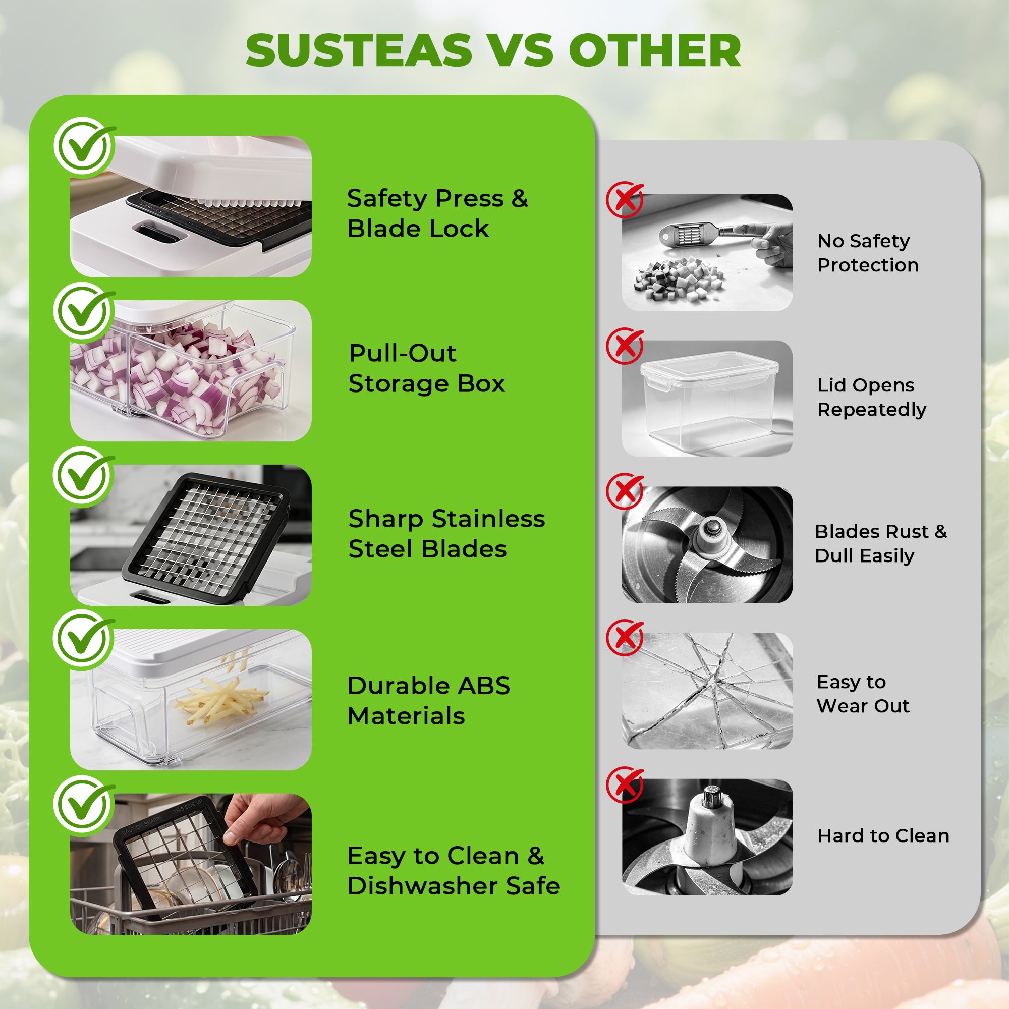 7-Blade Vegetable Chopper with Pull-Out Container & Mandoline Slicer B870