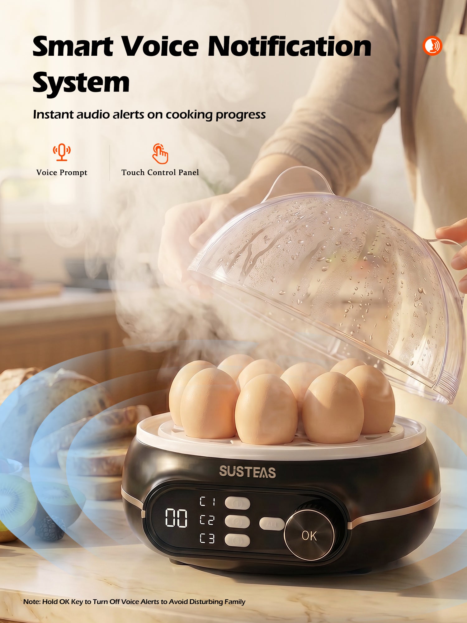 Rapid Egg Cooker 9 Eggs Capacity, Soft, Medium, Hard Boiled Egg Cooker ZD7000