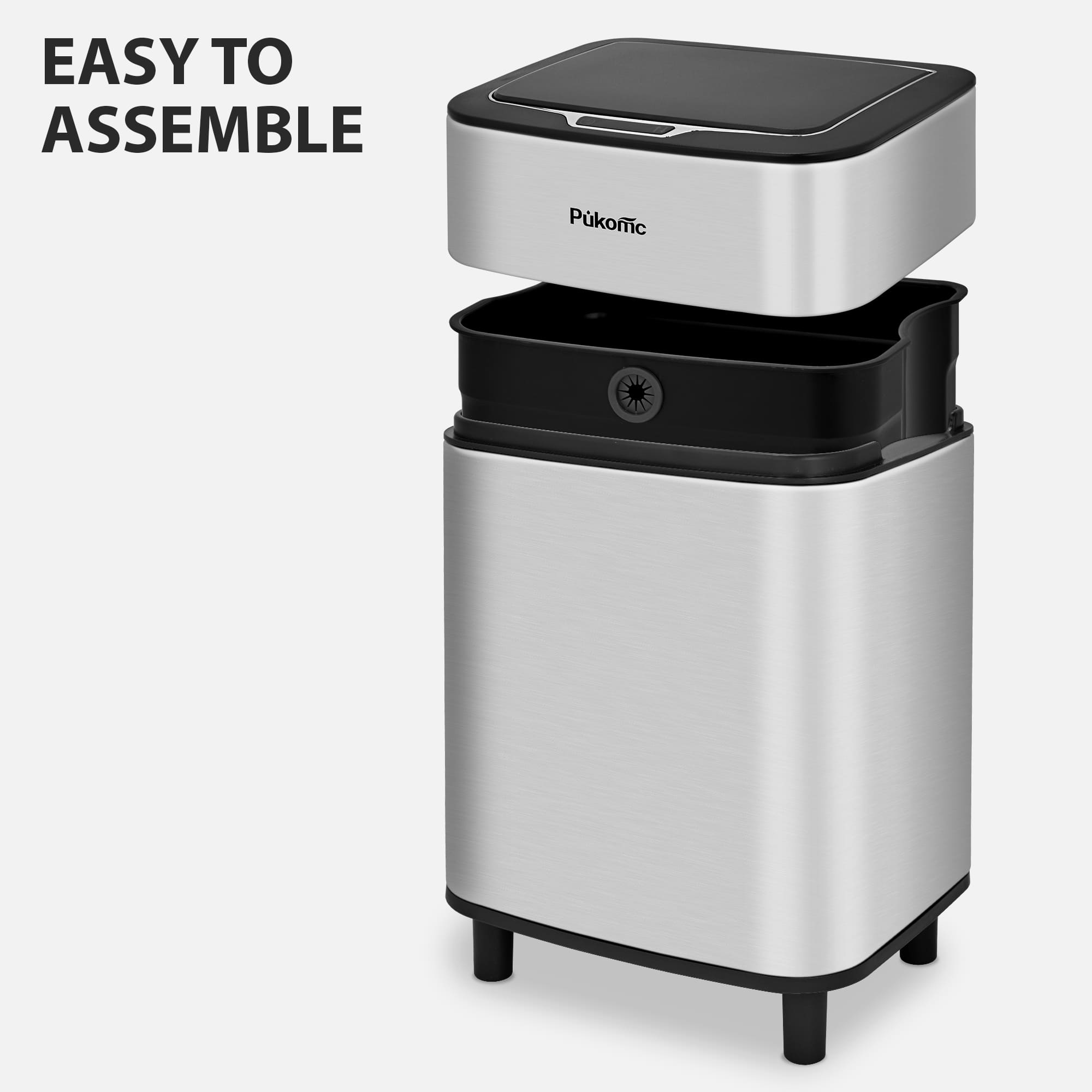 SUSTEAS Stainless Steel Trash Can, Capacity 10L