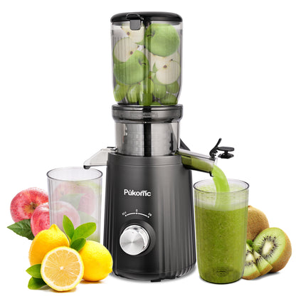 PUkomc Juicer Machines, Cold Press Juicer with 4.25'' Large Feed，Slow Masticating Machines Chute Fit Whole Vegetable And Fruit，High Juice Yield Juicer Easy to Clean