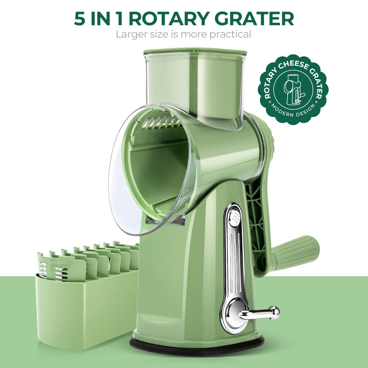 Cheese Grater Green and Salad Spinner Kitchen Bundle LS-1070 + LS-1082C - SUSTEAS