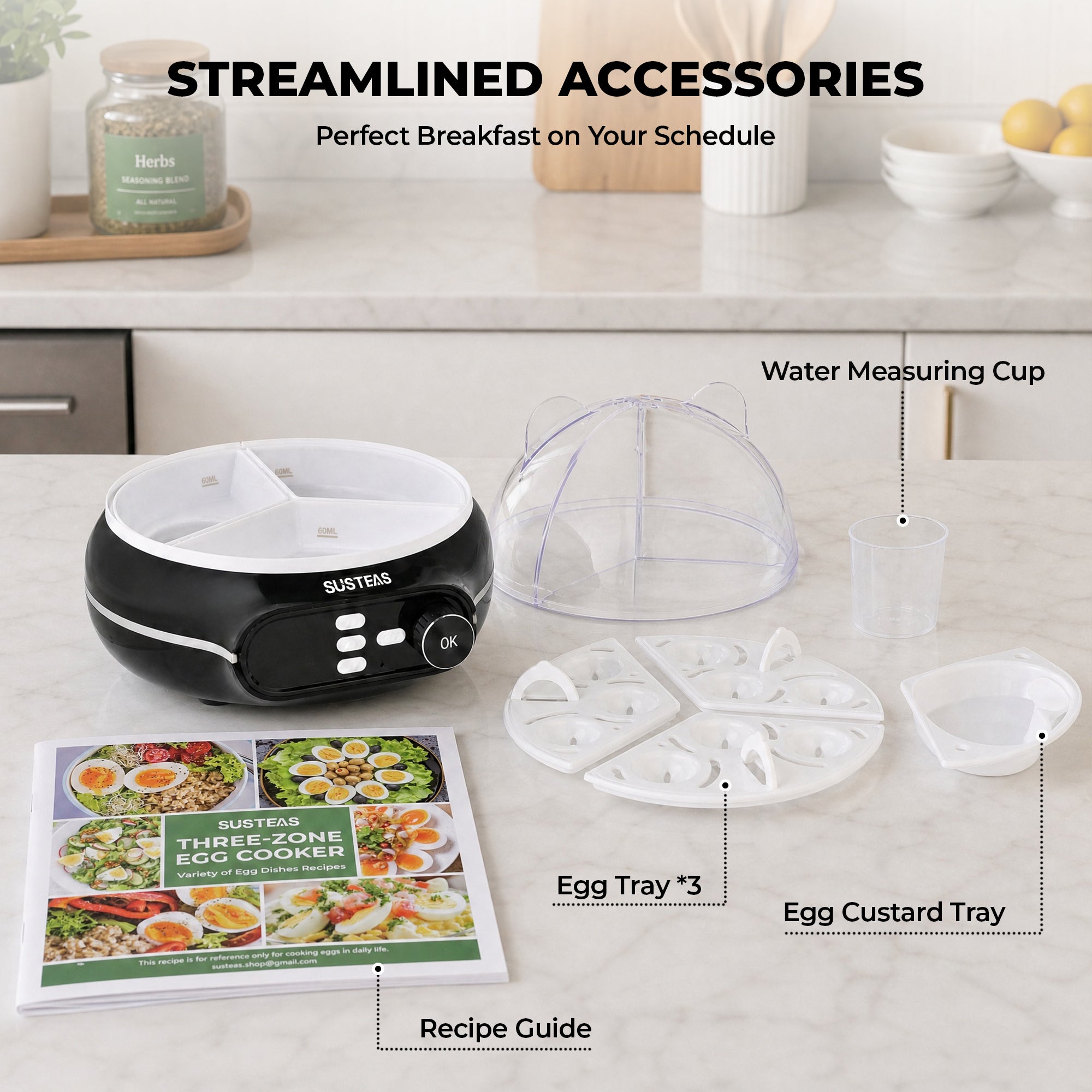 Rapid Egg Cooker 9 Eggs Capacity, Soft, Medium, Hard Boiled Egg Cooker
