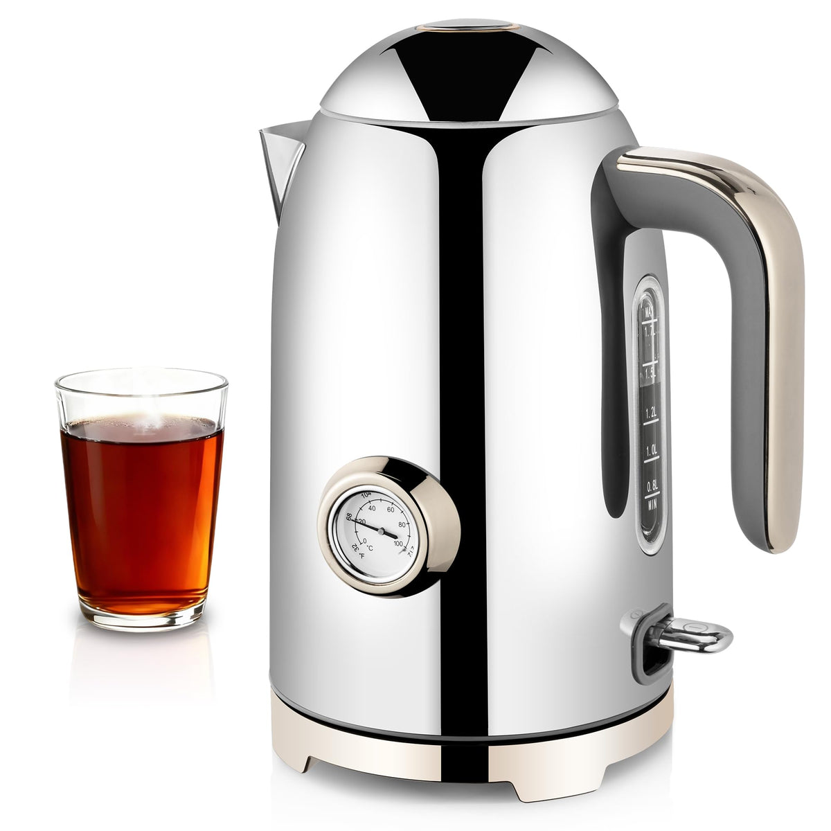 Electric Kettle Fast Boiling 1.7L Stainless Steel Auto Shut Off for Home KE1309BT - SUSTEAS