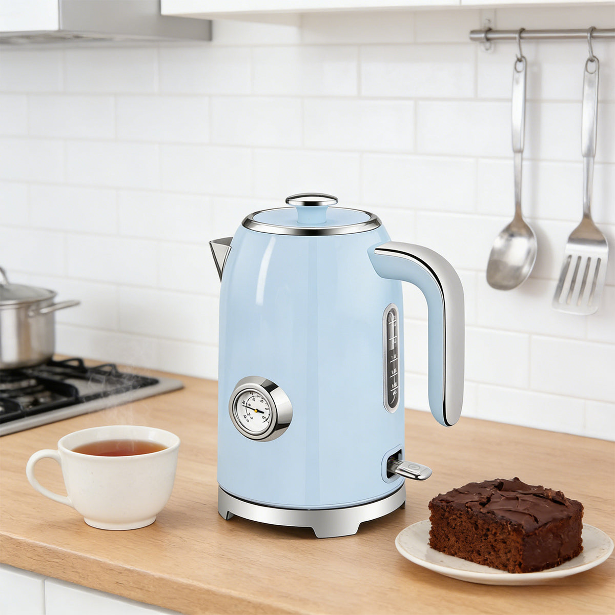 Electric Kettle Fast Boiling 1.7L Stainless Steel Auto Shut Off for Home KE1309BT - SUSTEAS