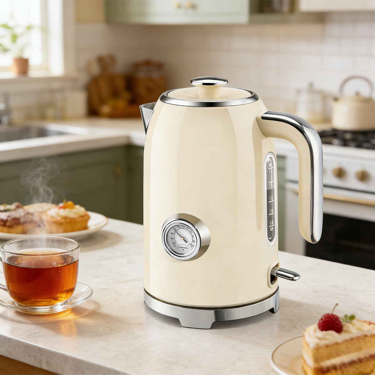 Electric Kettle Fast Boiling 1.7L Stainless Steel Auto Shut Off for Home KE1309BT - SUSTEAS