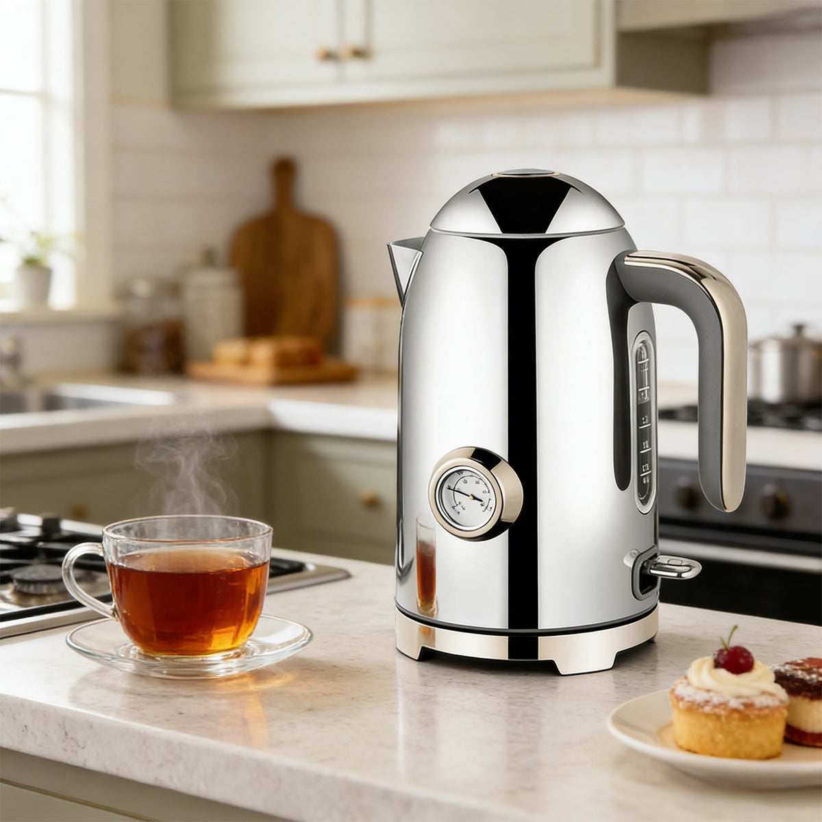 Electric Kettle Fast Boiling 1.7L Stainless Steel Auto Shut Off for Home KE1309BT - SUSTEAS