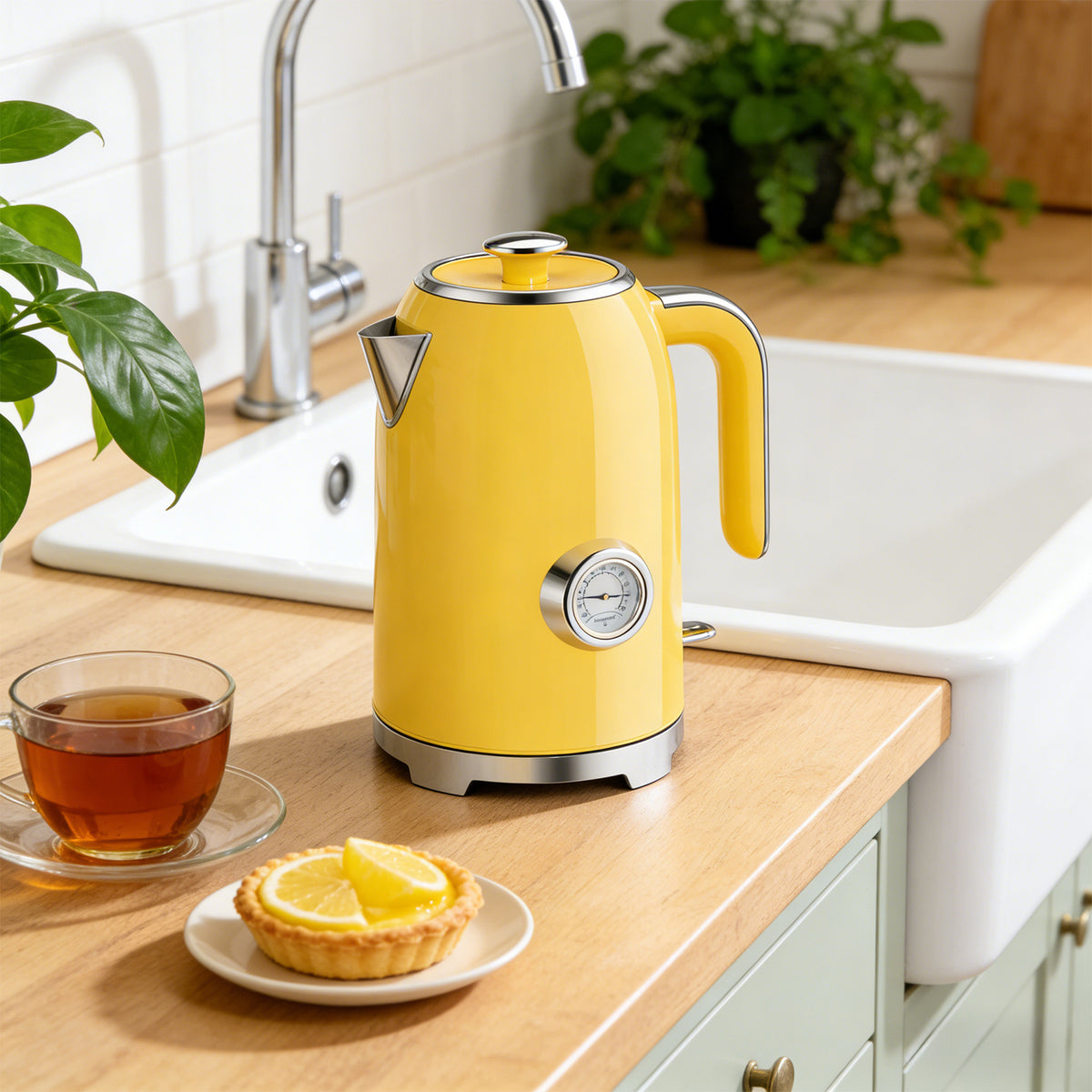 Electric Kettle Fast Boiling 1.7L Stainless Steel Auto Shut Off for Home KE1309BT - SUSTEAS