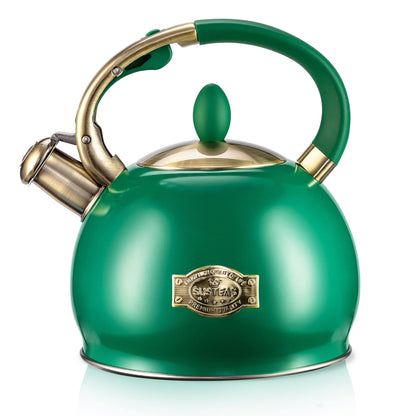 2.64 Quart Surgical Stainless Steel Stove Top Whistle Tea Kettle (Gree –  SUSTEAS
