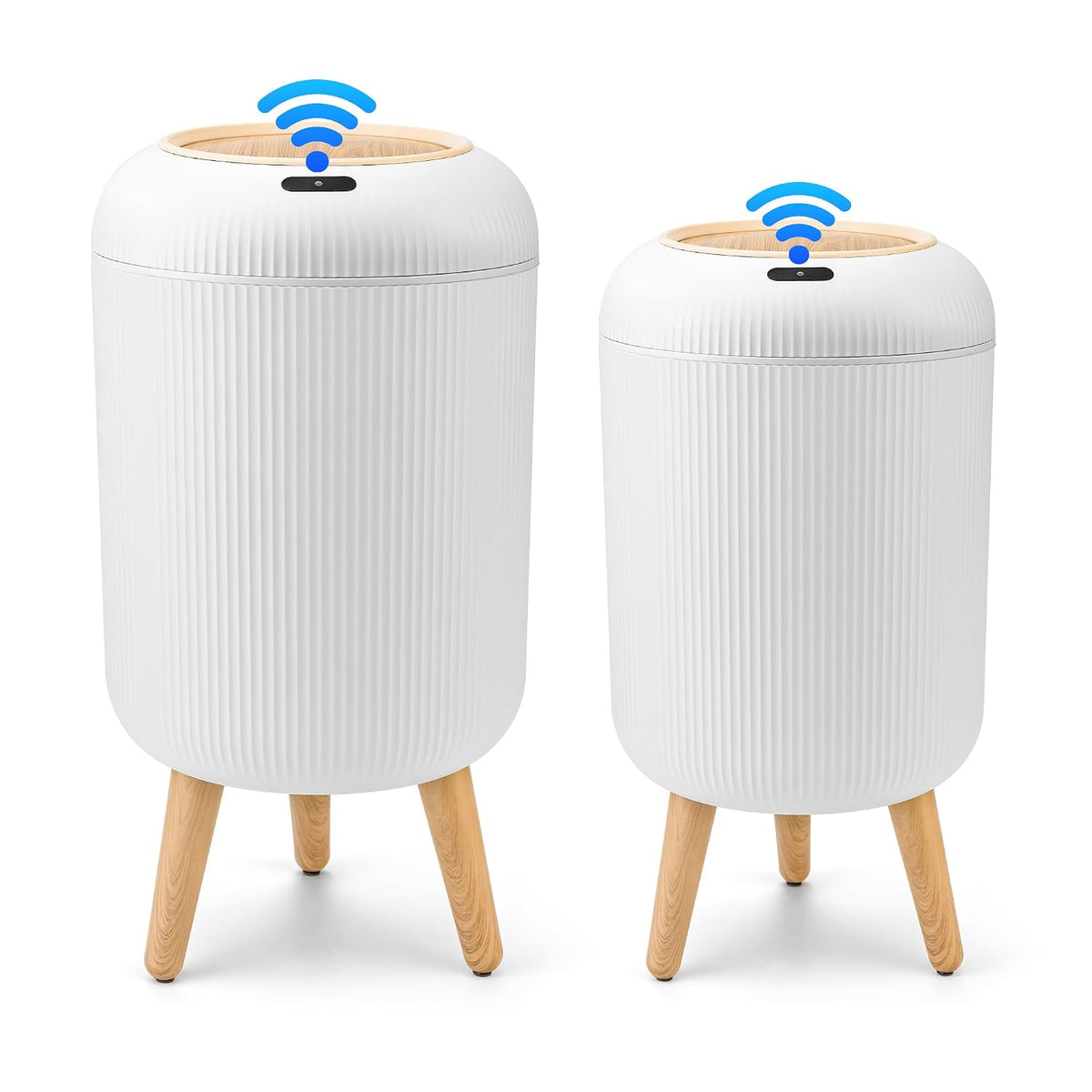 Pukomc® 2-Pack Smart Sensor Trash Cans 12L & 10L with Automatic Motion Detection (TG6212)