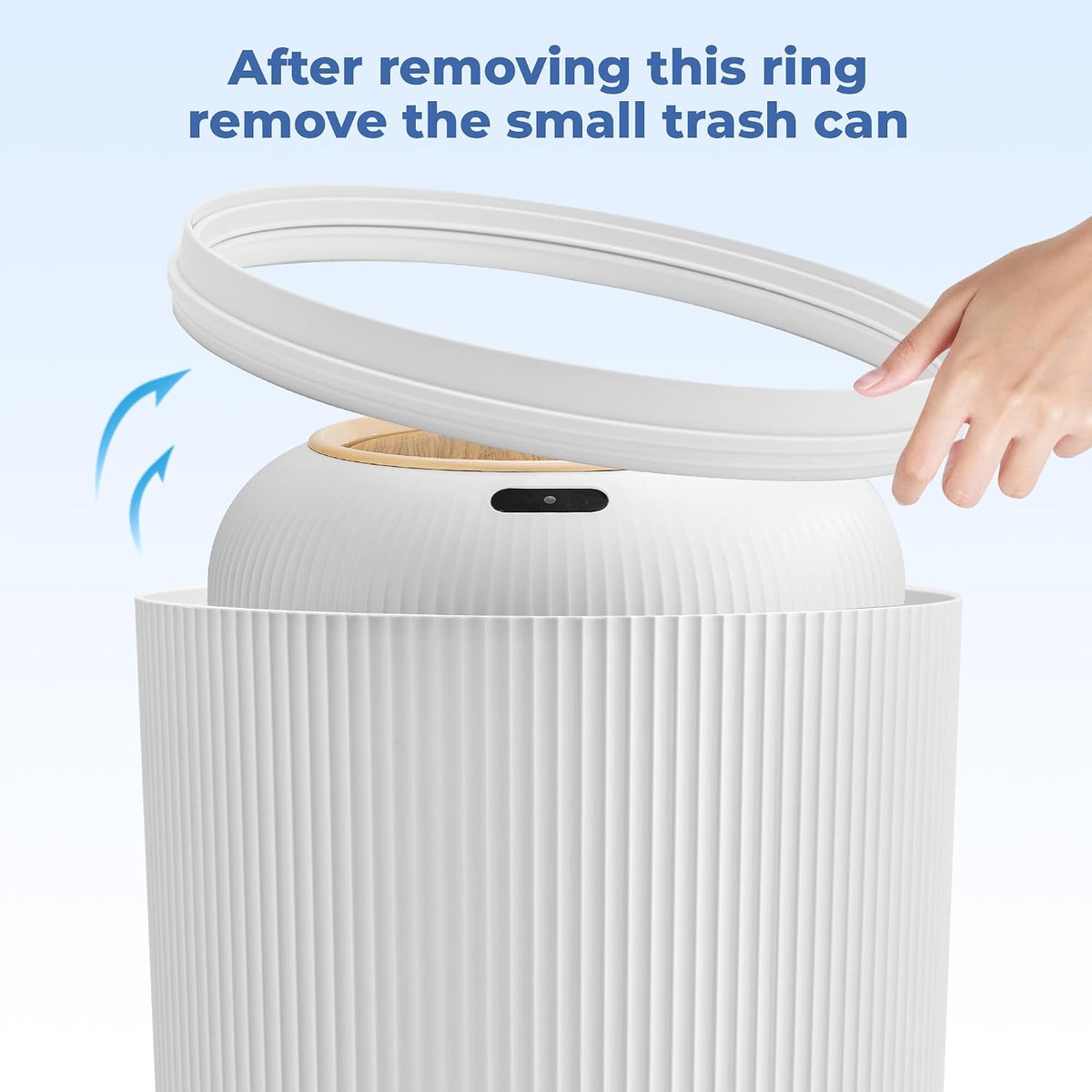 Pukomc® 2-Pack Smart Sensor Trash Cans 12L & 10L with Automatic Motion Detection (TG6212)