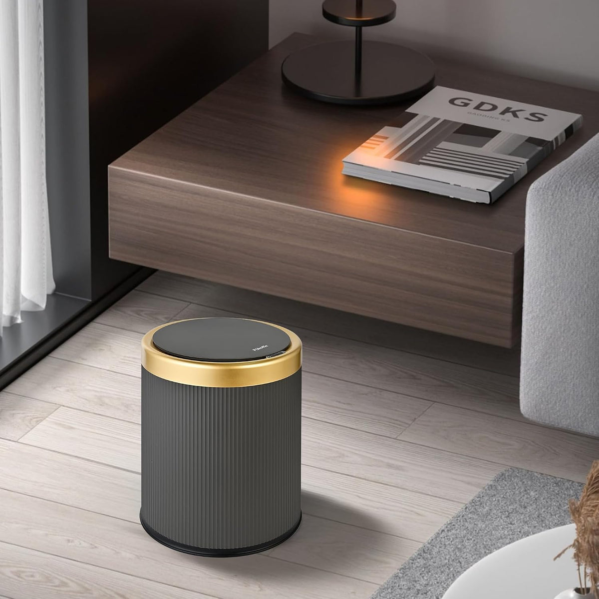 Pukomc® Automatic Motion Sensor Trash Can 13L with Touchless Lid & Odor Control (TG6130)