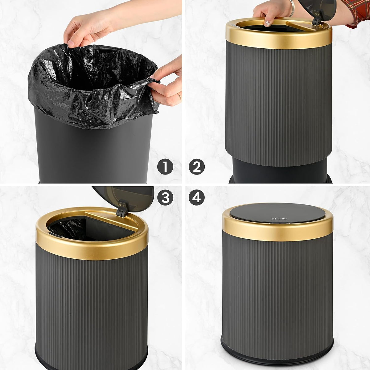 Pukomc® Automatic Motion Sensor Trash Can 13L with Touchless Lid & Odor Control (TG6130)