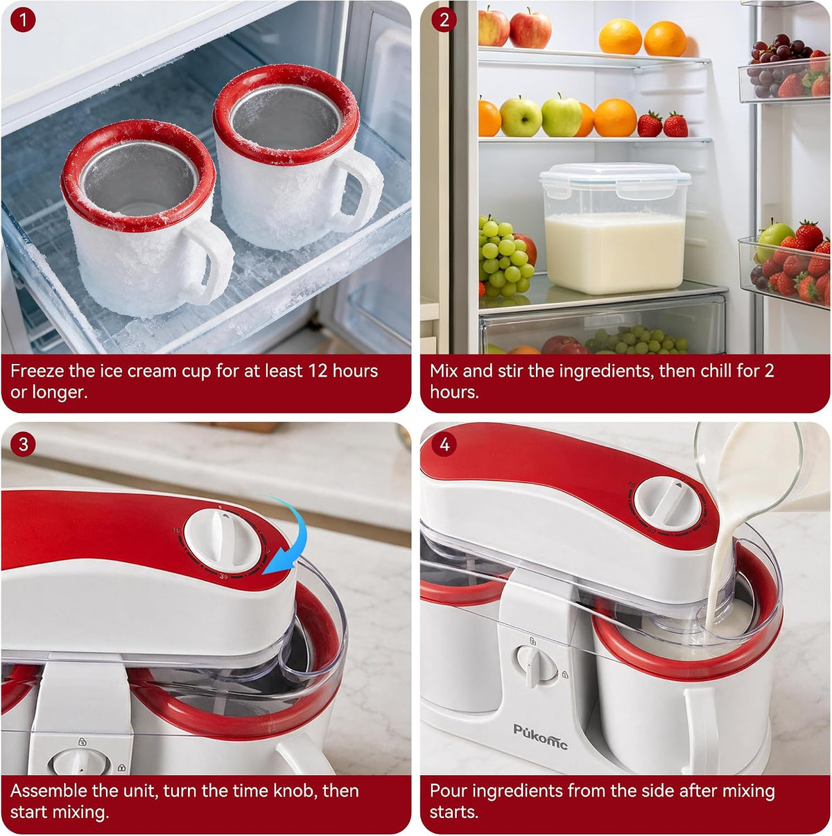 Swirl Ice Cream Maker Automatic with Timer for Home SU-591