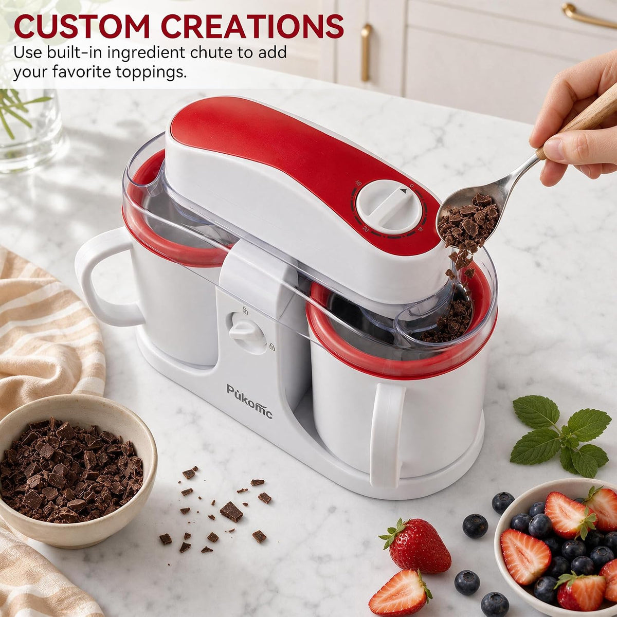 Swirl Ice Cream Maker Automatic with Timer for Home SU-591