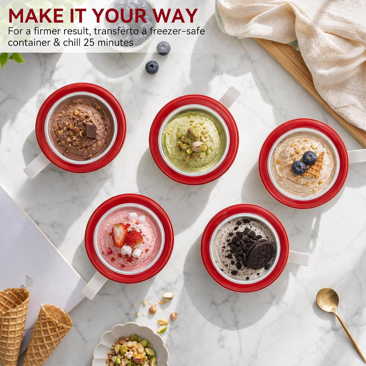 Swirl Ice Cream Maker Automatic with Timer for Home SU-591