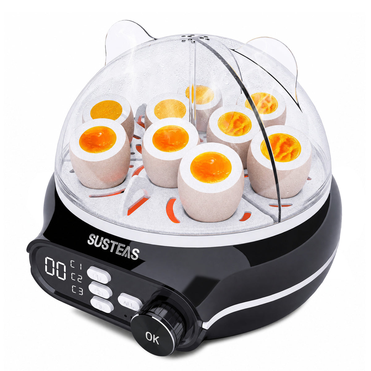 Rapid Egg Cooker 9 Eggs Capacity, Soft, Medium, Hard Boiled Egg Cooker ZD7000 - SUSTEAS