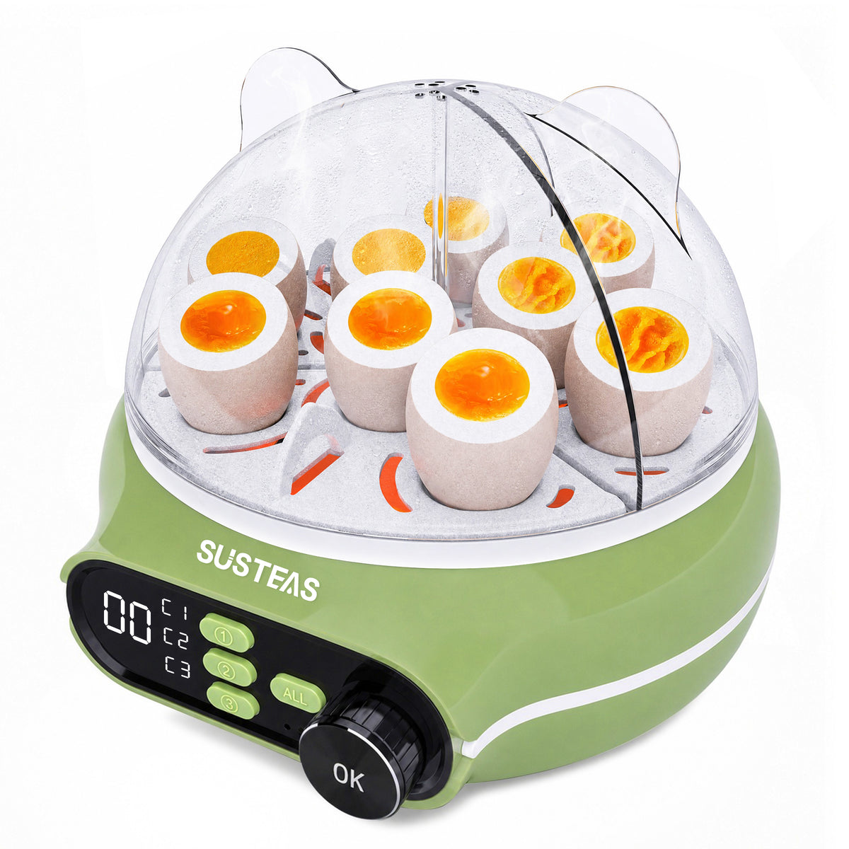 Rapid Egg Cooker 9 Eggs Capacity, Soft, Medium, Hard Boiled Egg Cooker ZD7000 - SUSTEAS