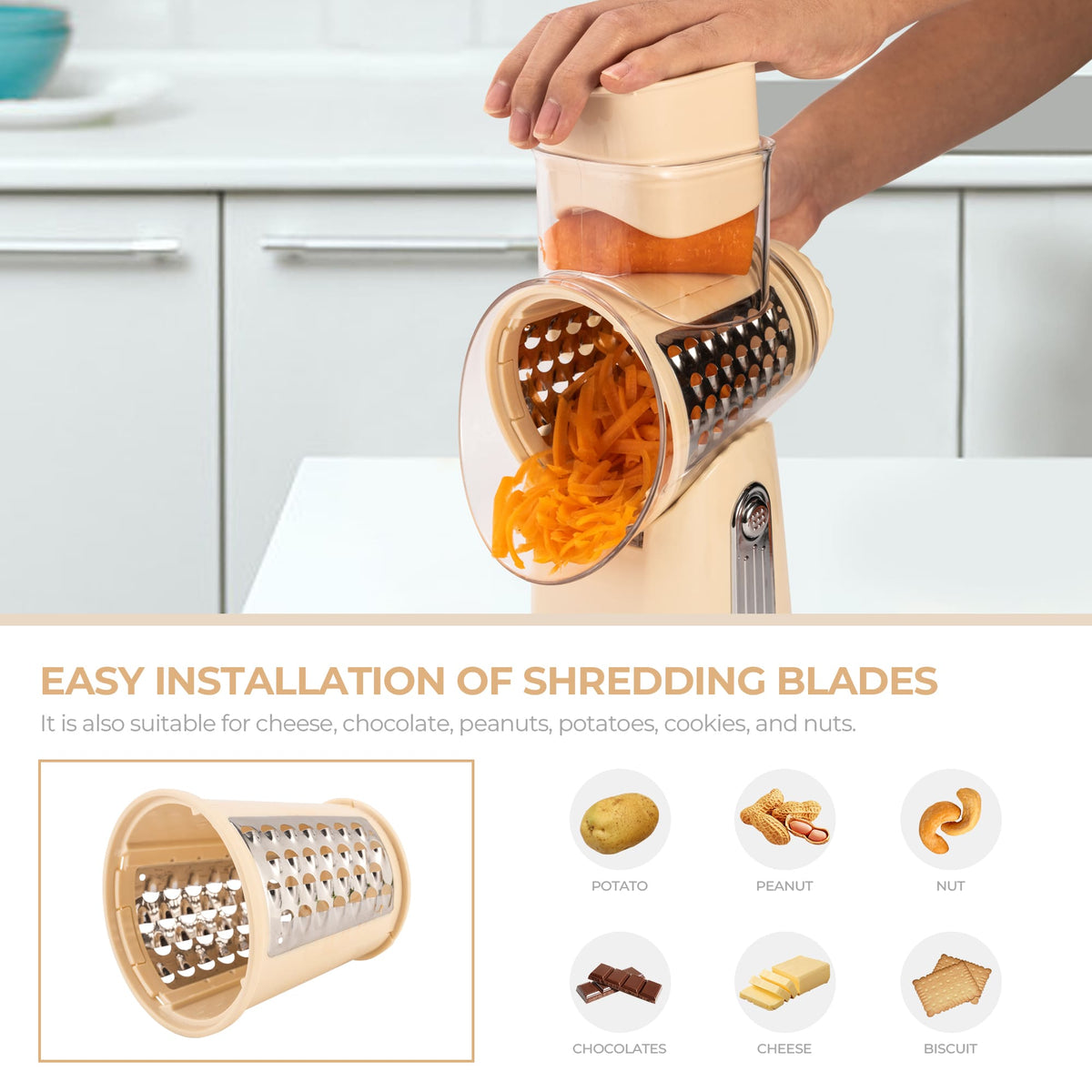 Rotary Cheese Grater and Cold Press Juicer Home Bundle LS-1070+MP802K - SUSTEAS