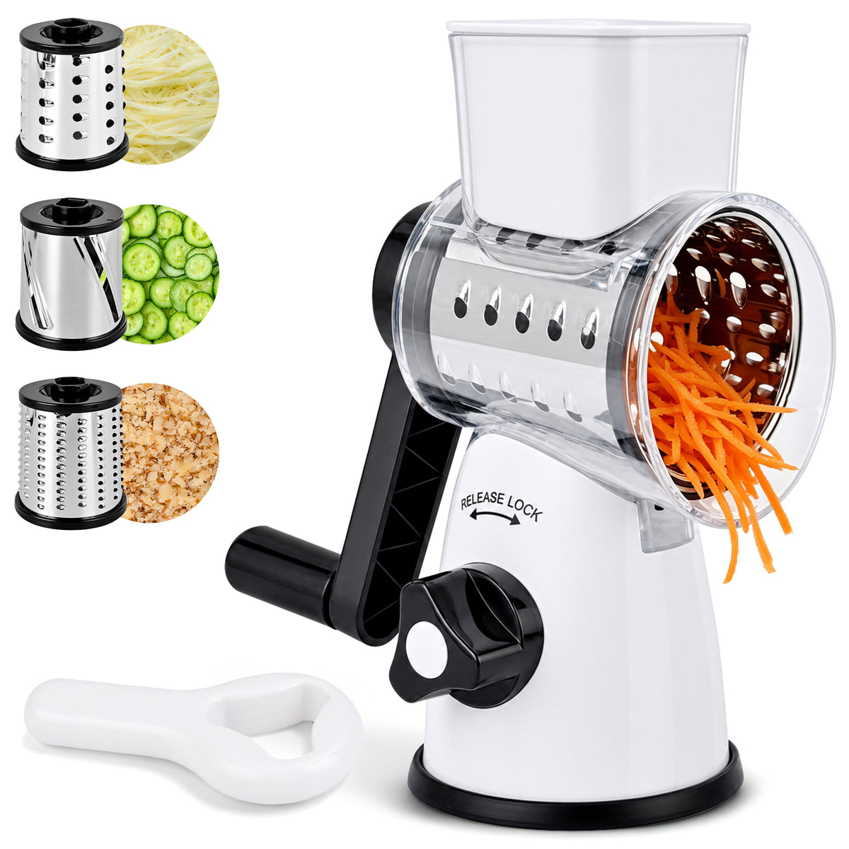 Rotary Cheese Grater with Stainless Steel Blades & Suction Base B890-B - SUSTEAS