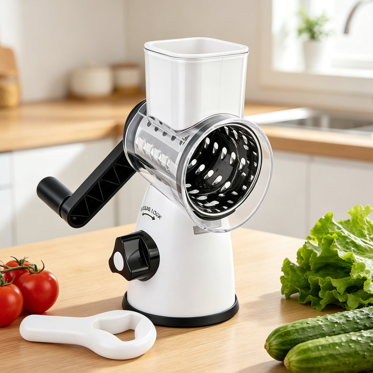 Rotary Cheese Grater with Stainless Steel Blades & Suction Base B890-B - SUSTEAS