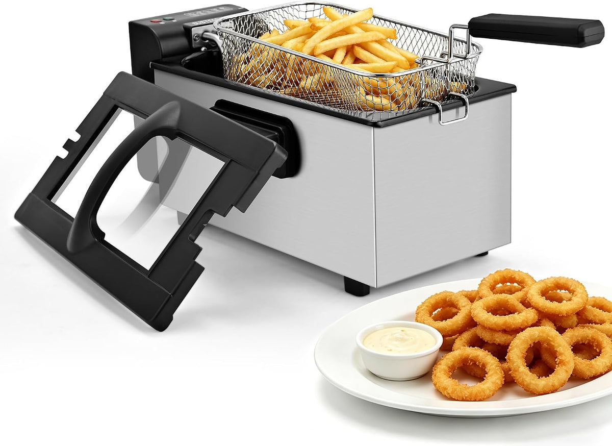 SUSTEAS® Electric Deep Fryer 3L with Removable Fry Basket & Overheat Protection (MMF635S1-1)