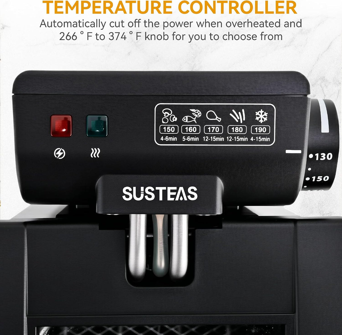 SUSTEAS® Electric Deep Fryer 3L with Removable Fry Basket & Overheat Protection (MMF635S1-1)