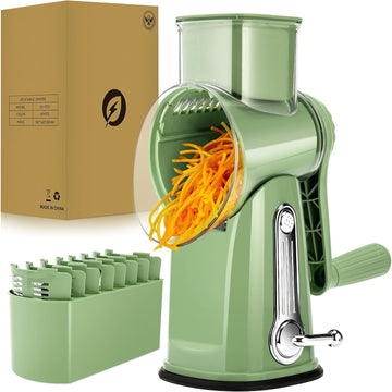 SUSTEAS® Rotary Cheese Grater with 5 Interchangeable Blades (LS-1070)