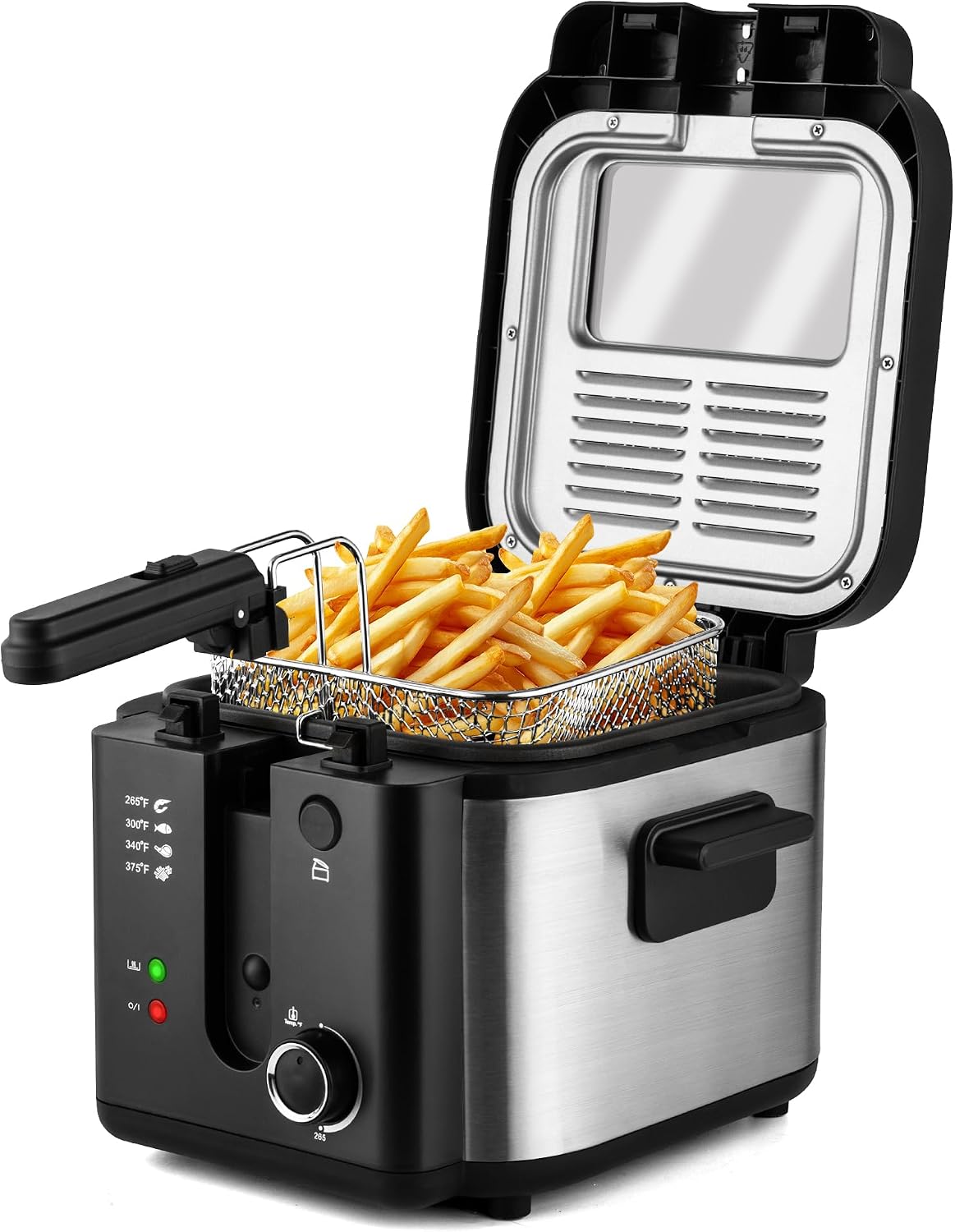 SUSTEAS® Electric Deep Fryer 2.5L with Removable Lid and Non-Stick Inner Pot (MM25CY)