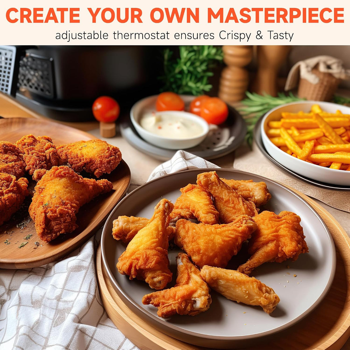 SUSTEAS® Electric Deep Fryer 2.5L with Removable Lid and Non-Stick Inner Pot (MM25CY)