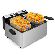 SUSTEAS® Electric Deep Fryer 6L with 2 Basket & Independent Temperature Control (MPS130DL-1)