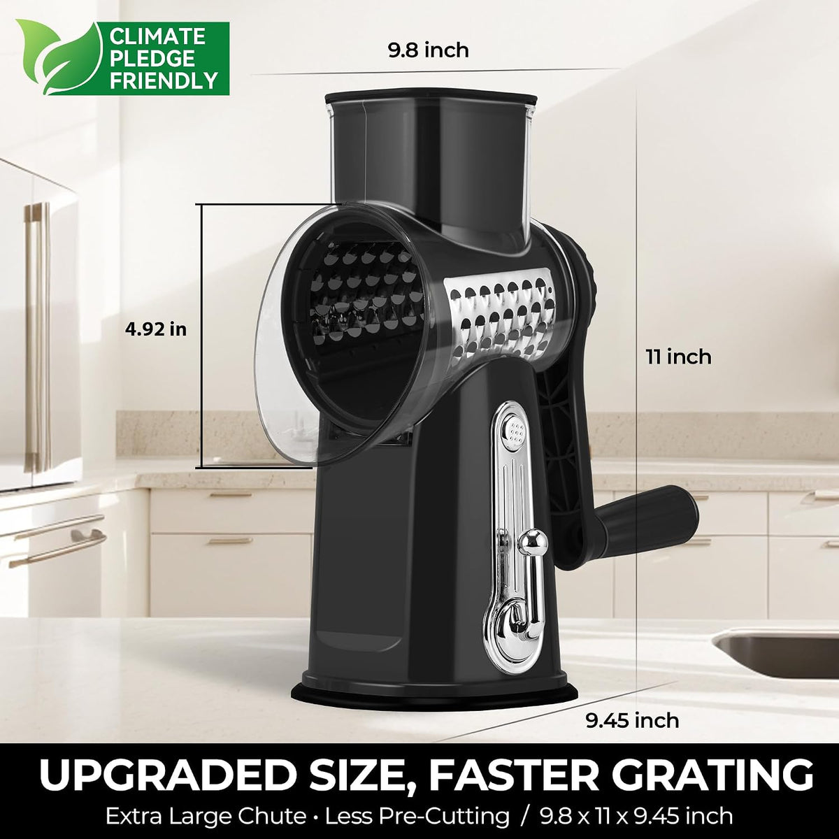 SUSTEAS® Rotary Cheese Grater with 5 Interchangeable Blades (LS-1070)