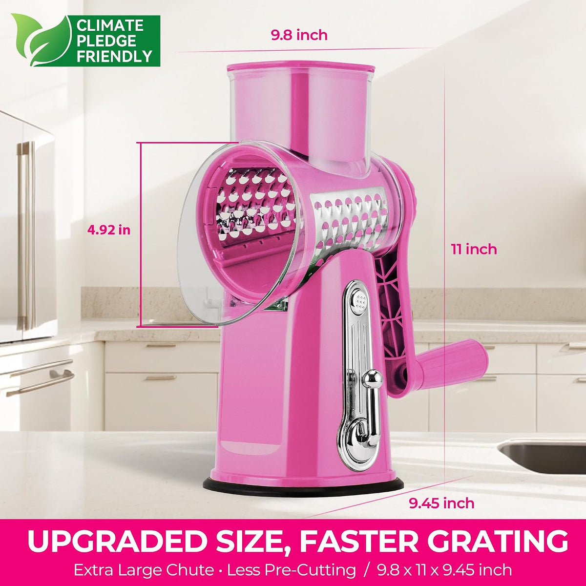 SUSTEAS® Rotary Cheese Grater with 5 Interchangeable Blades (LS-1070)