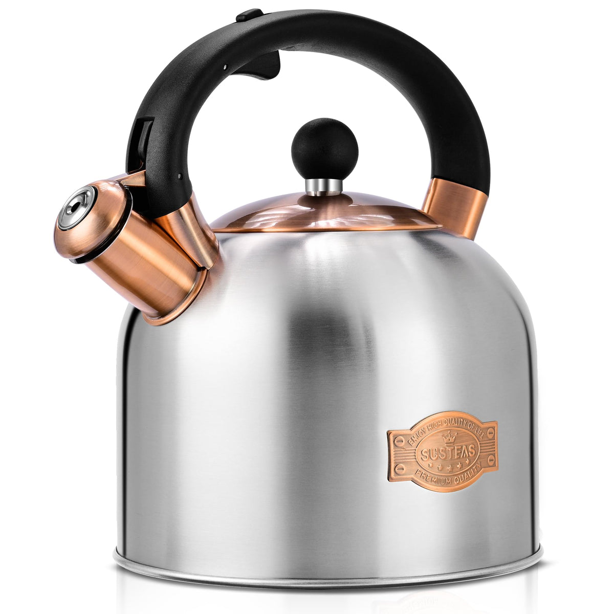 Stovetop Whistling Tea Kettle Stainless Fast Heating Gas Induction Fast Heating 3.17QT - SUSTEAS