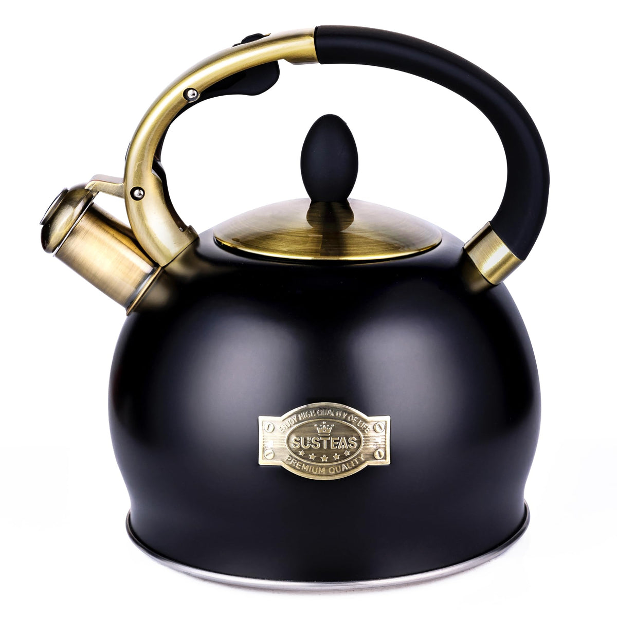 Stovetop Whistling Tea Kettle for Gas & Induction 2.64QT - SUSTEAS