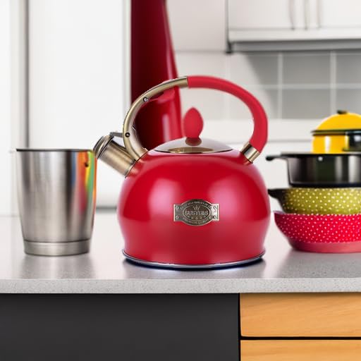 Stovetop Whistling Tea Kettle for Gas & Induction 2.64QT - SUSTEAS