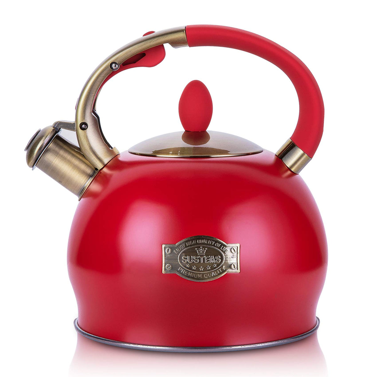 Stovetop Whistling Tea Kettle for Gas & Induction 2.64QT - SUSTEAS