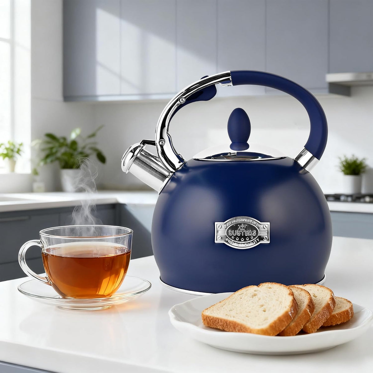 SUSTEAS® 2.64 QT Whistling Tea Kettle with 5-Layer Encapsulated Base (PDH)