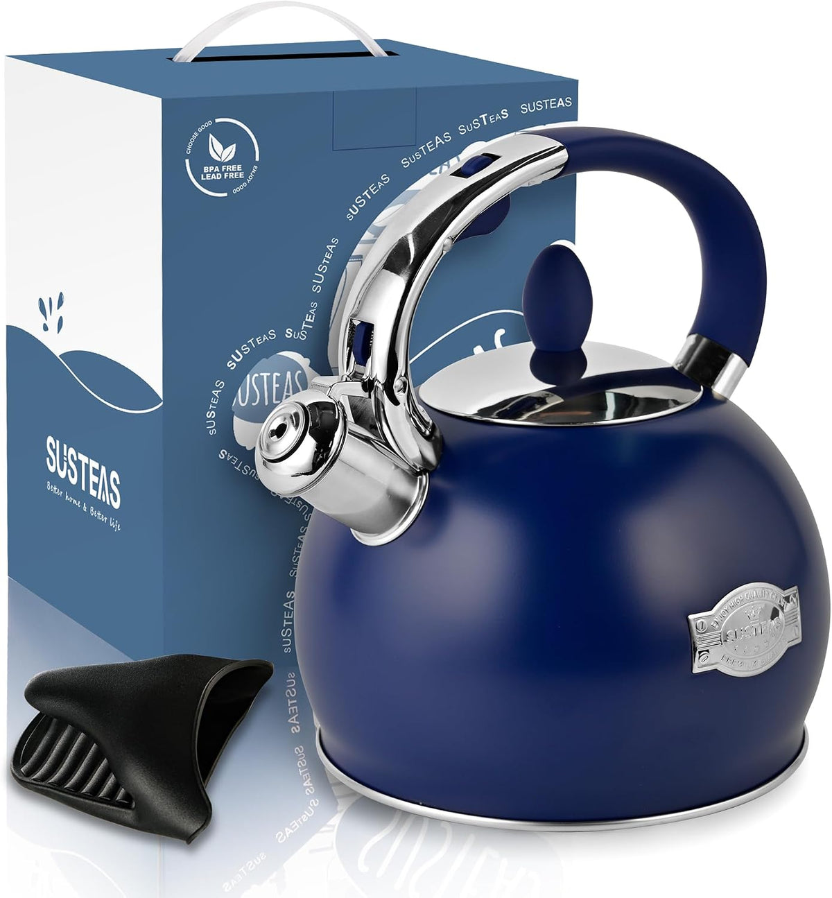 SUSTEAS® 2.64 QT Whistling Tea Kettle with 5-Layer Encapsulated Base (PDH)