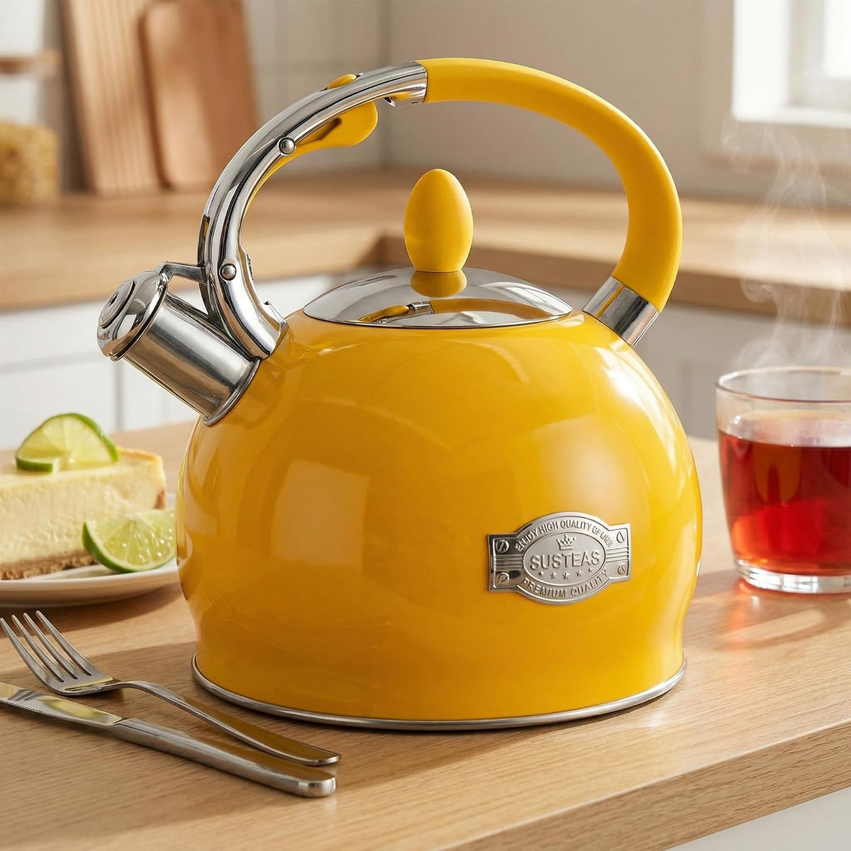 SUSTEAS® 2.64 QT Whistling Tea Kettle with 5-Layer Encapsulated Base (PDH)