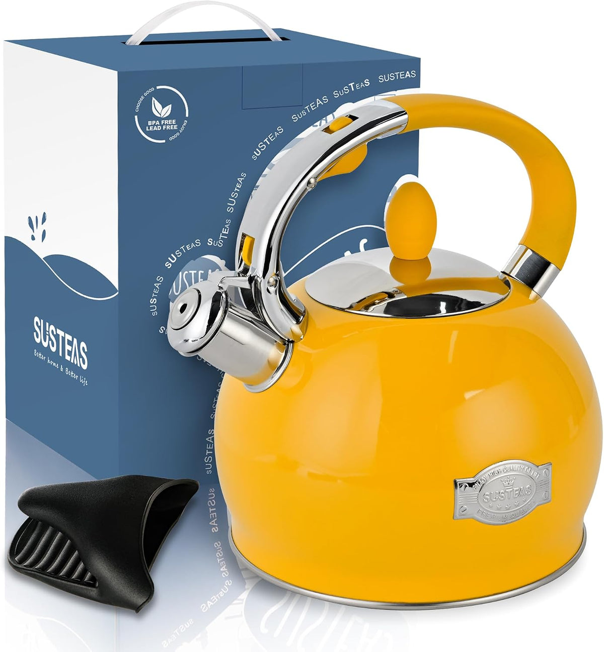 SUSTEAS® 2.64 QT Whistling Tea Kettle with 5-Layer Encapsulated Base (PDH)