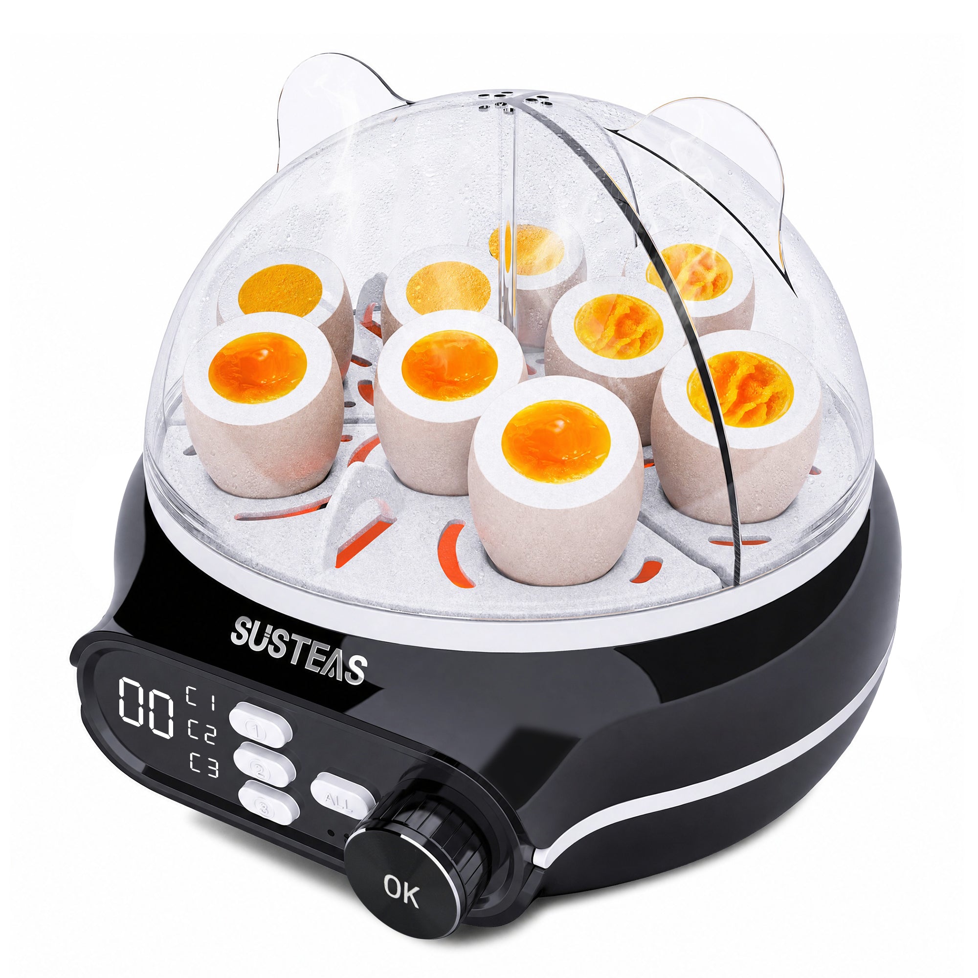 Rapid Egg Cooker 9 Eggs Capacity, Soft, Medium, Hard Boiled Egg Cooker