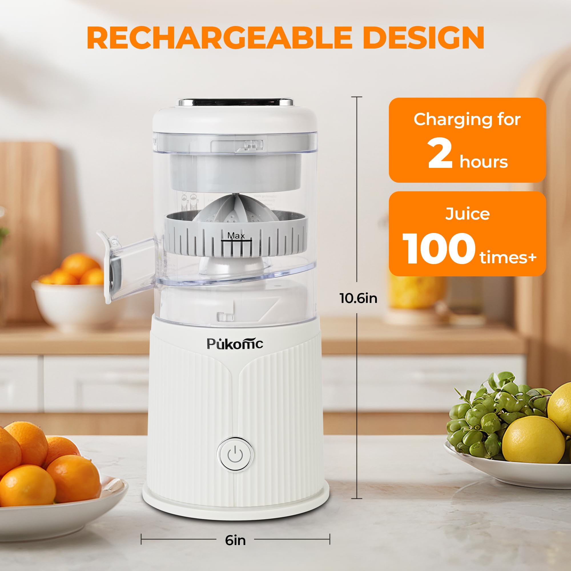 SUSTEAS Electric Citrus Juicer, White