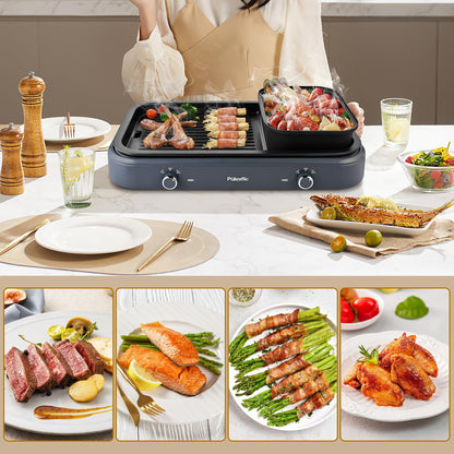SUSTEAS Electric Grill,1500W Temperature Control, Gray Color