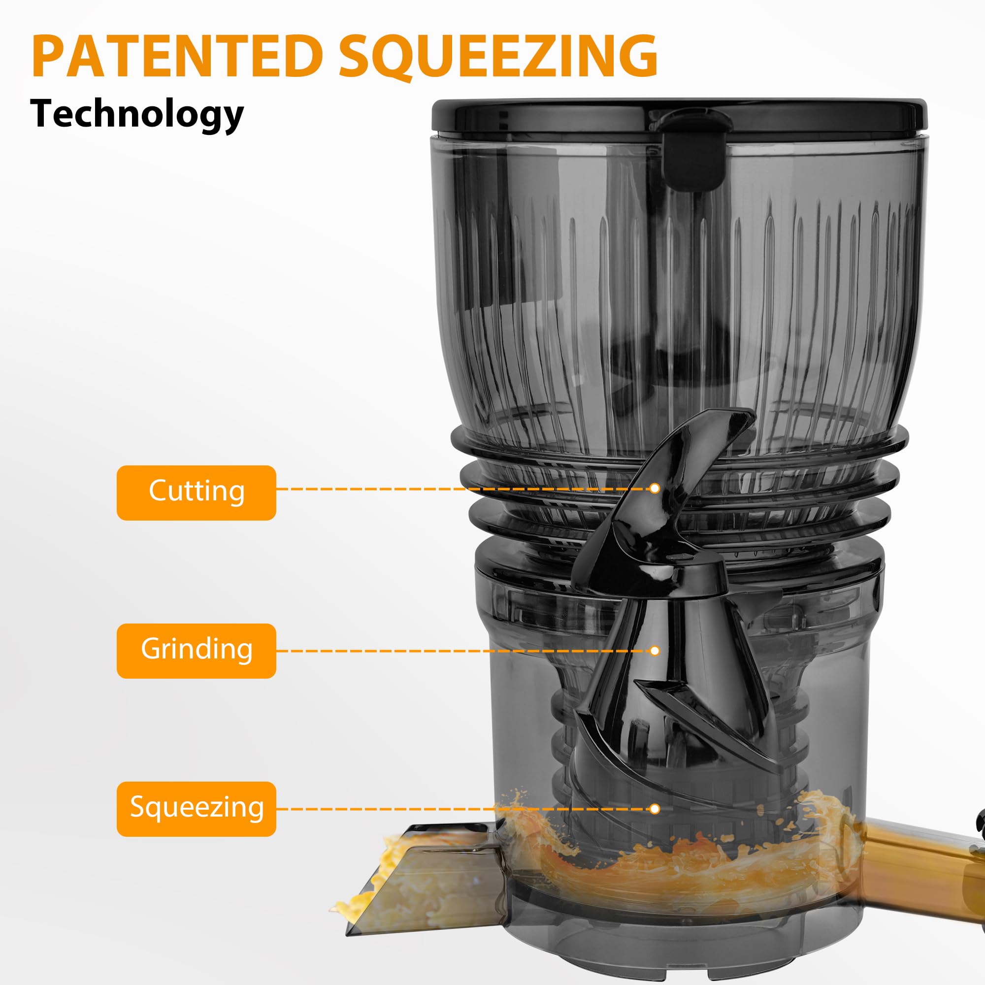 SUSTEAS Cold Press Juicer,Grey
