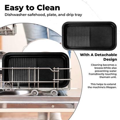 SUSTEAS Electric Grill,1500W Temperature Control, Gray Color